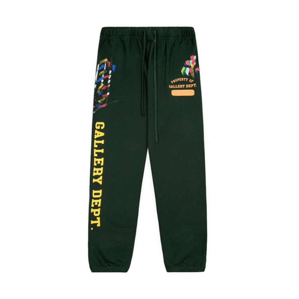 Gallery Dept Unisex Logo Printed Pants Green